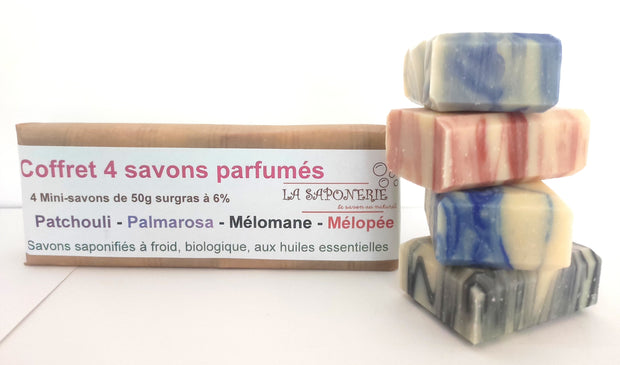 Coffret de  4 Mini-savons parfumés de 50 g